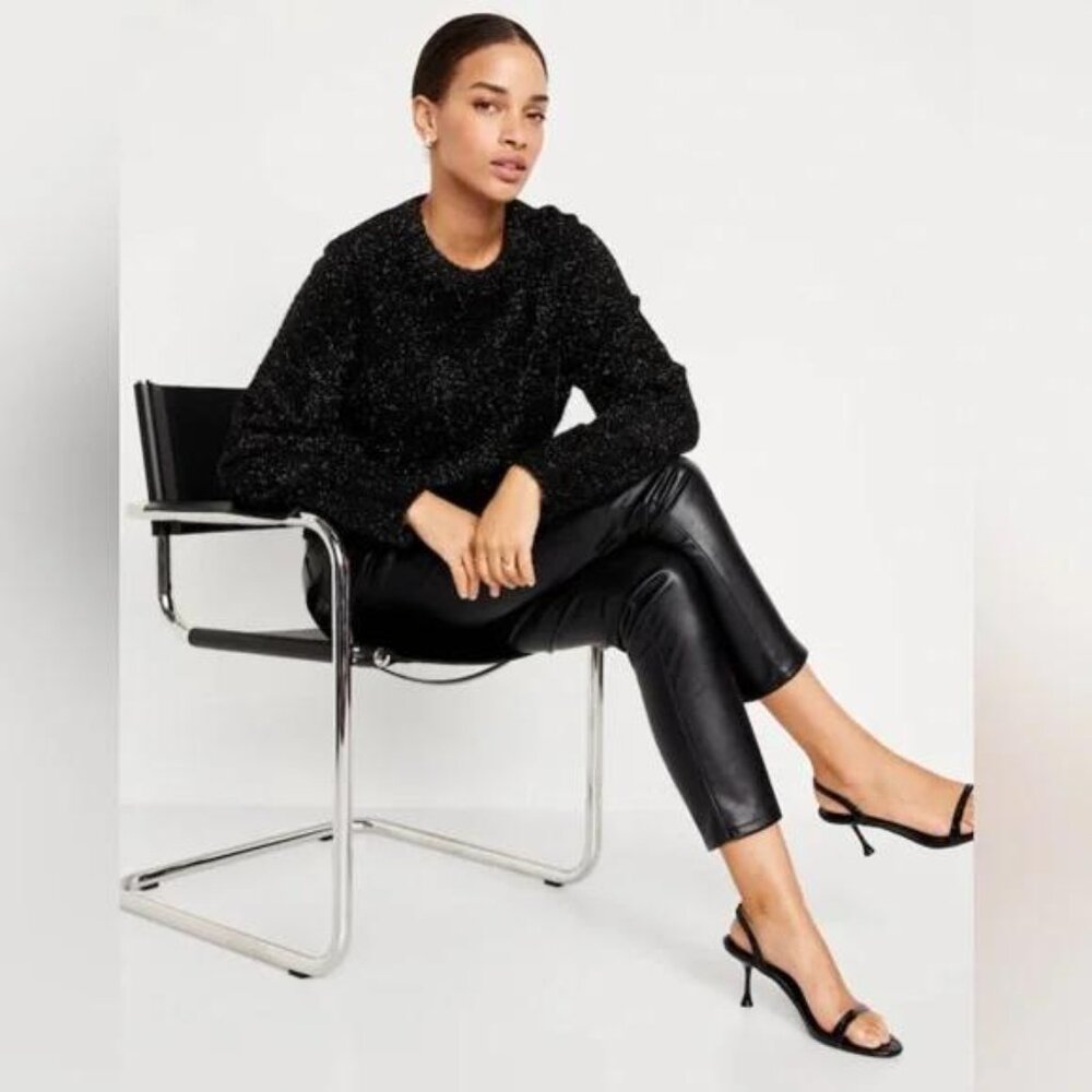 NWT Old Navy High-Waisted OG Straight Faux-Leather Ankle Pants - Picture 3 of 8
